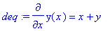 deq := diff(y(x),x) = x+y