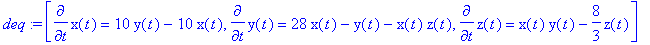 deq := [diff(x(t),t) = 10*y(t)-10*x(t), diff(y(t),t...