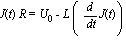 J(t)*R = U[0]-L*(diff(J(t), t))