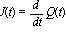 J(t) = diff(Q(t), t)