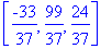 vector([-33/37, 99/37, 24/37])