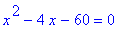 x^2-4*x-60 = 0