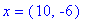 x = (10, -6)