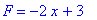 F = -2*x+3