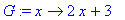 G := proc (x) options operator, arrow; 2*x+3 end pr...