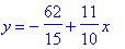 y = -62/15+11/10*x