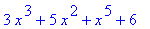 3*x^3+5*x^2+x^5+6