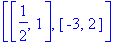 [[1/2, 1], [-3, 2]]