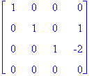 matrix([[1, 0, 0, 0], [0, 1, 0, 1], [0, 0, 1, -2], ...