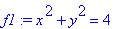 f1 := x^2+y^2 = 4