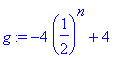 g := -4*(1/2)^n+4