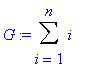 G := Sum(i,i = 1 .. n)