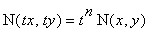 N(tx,ty) = t^n*N(x,y)