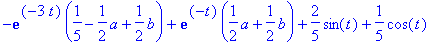 -exp(-3*t)*(1/5-1/2*a+1/2*b)+exp(-t)*(1/2*a+1/2*b)+...