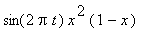 sin(2*Pi*t)*x^2*(1-x)