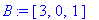B := [3, 0, 1]
