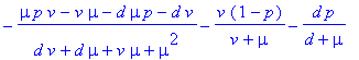 -(mu*p*v-v*mu-d*mu*p-d*v)/(d*v+d*mu+v*mu+mu^2)-v*(1...