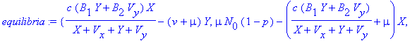 equilibria := {c*(B[1]*Y+B[2]*V[y])*X/(X+V[x]+Y+V[y...