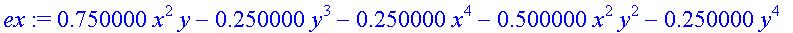 ex := .750000*x^2*y-.250000*y^3-.250000*x^4-.500000...