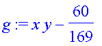 g := x*y-60/169