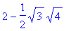 2-1/2*sqrt(3)*sqrt(4)