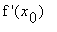 `f '`(x[0])