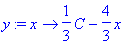 y := proc (x) options operator, arrow; 1/3*C-4/3*x ...