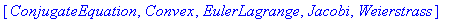 [ConjugateEquation, Convex, EulerLagrange, Jacobi, Weierstrass]