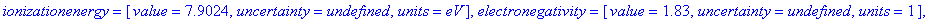 26, symbol = Fe, name = iron, names = {iron}, electronaffinity = [value = .151, uncertainty = .3e-2, units = eV], density = [value = 7.87, uncertainty = undefined, units = g/cm^3], boilingpoint = [valu...