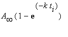 A[infinity]*(1-exp(-k*t[i]))