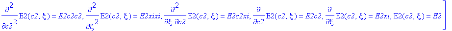 DE := [diff(E1(c1,xi),`$`(c1,2)) = E1c1c1, diff(E1(c1,xi),`$`(xi,2)) = E1xixi, diff(E1(c1,xi),c1,xi) = E1c1xi, diff(E1(c1,xi),c1) = E1c1, diff(E1(c1,xi),xi) = E1xi, E1(c1,xi) = E1, diff(E2(c2,xi),`$`(c...