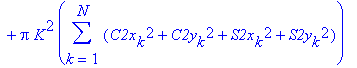 R25 := -2*cos(a)*Pi*K*sum(C1x[k]*C2x[k]*cos(k*f),k = 1 .. N)+2*sin(a)*Pi*K*sum(C1x[k]*C2y[k]*cos(k*f),k = 1 .. N)+2*sin(a)*Pi*K*sum(C1x[k]*S2y[k]*sin(k*f),k = 1 .. N)-2*cos(a)*Pi*K*sum(C1x[k]*S2x[k]*si...
