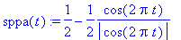 sppa(t) := 1/2-1/2*cos(2*Pi*t)/abs(cos(2*Pi*t))