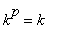 k^p = k
