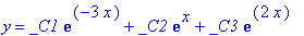 y = _C1*exp(-3*x)+_C2*exp(x)+_C3*exp(2*x)