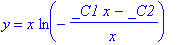y = x*ln(-(_C1*x-_C2)/x)