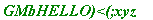 `GMbHELLO)<(;xyz `