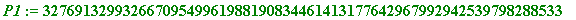 P1 := 32769132993266709549961988190834461413177642967992942539798288533
