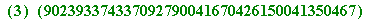 ``(3)*``(902393374337092790041670426150041350467)