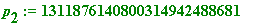 p[2] := 1311876140800314942488681