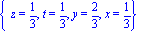 {z = 1/3, t = 1/3, y = 2/3, x = 1/3}