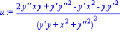 mu := (2*`y''`*x*y+`y'`*`y''`^2-`y'`*x^2-y*`y'`^2)/(`y'`*y+x^2+`y''`^2)^2