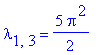lambda[1,3] = 5/2*Pi^2