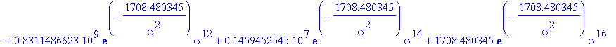 K := 1+1.*(.3417644210e24*exp(-1708.480345/sigma^2)+.1800360068e22*exp(-1708.480345/sigma^2)*sigma^2+.8430228993e19*exp(-1708.480345/sigma^2)*sigma^4+.3454040495e17*exp(-1708.480345/sigma^2)*sigma^6+.1...