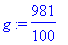 g := 981/100