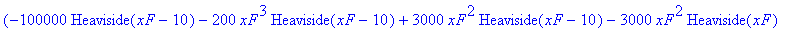 My := PIECEWISE([(-100000*Heaviside(xF-10)-200*xF^3*Heaviside(xF-10)+3000*xF^2*Heaviside(xF-10)-3000*xF^2*Heaviside(xF)+200*xF^3*Heaviside(xF))*x-20000*xF^2*Heaviside(xF-10)-100000*xF+100000*xF*Heavisi...