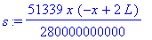 s := 51339/280000000000*x*(-x+2*L)