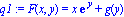 q1 := F(x, y) = x*exp(y)+g(y)