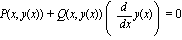 P(x, y(x))+Q(x, y(x))*(diff(y(x), x)) = 0