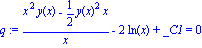 q := (x^2*y(x)-1/2*y(x)^2*x)/x-2*ln(x)+_C1 = 0